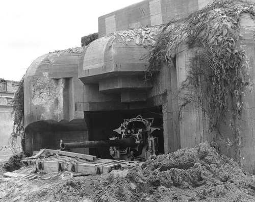 破壊されたドイツ軍の沿岸陣地